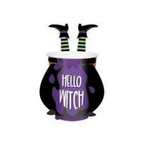 Copo de Papel com Cinta Halloween - Caldeirão - 240ml - 8 unidades - Cromus -