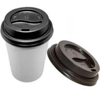 Copo de Papel com Tampa Preta Biodegradavel 120ml. Caixa com 100 Copo de Papel com Tampa Preta Biodegradavel 120ml. Caixa com 100