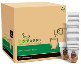 Copo de Papel de 240ml Café Branco - 1000un