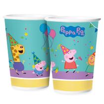 Copo de Papel Festa Peppa Pig Clássica 180ml - 12 unidades - Regina - Rizzo