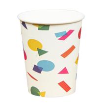 Copo de Papel Geométrico Colorido 270ml C/10 Unid.