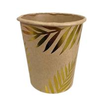 Copo De Papel Kraft Silver Folhagem Dourada 270ml 10un Copo De Papel Kraft Silver Folhagem Dourada 270ml 10un