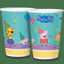 Copo De Papel P/ Festa (Tema: Peppa Pig - Capacidade: 180 ml) - Contém 12 Unidades