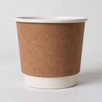 COPO DE PAPEL PAREDE DUPLA MARROM DESCARTÁVEL BIODEGRADÁVEL TAKEPAPPER 100ml SEM TAMPA PACK C 25 UND