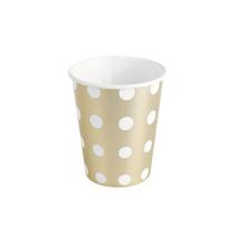 Copo de papel Poa Dourado Biodegradável- 10 un - 270 ml - Silver Festas