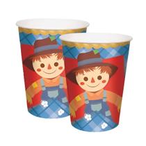 Copo de Papel Quadrilha Junina 240ml - 8 Unidades