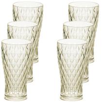 Copo de Plástico 500ml Cristal Glamour âmbar com 6 unidades Plasutil ref.14205 Copo de Plástico 500ml Cristal Glamour âmbar com 6 unidades Plasutil ref.14205