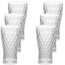 Copo de Plástico 500ml Cristal Glamour incolor com 6 unidades Plasutil ref.14204