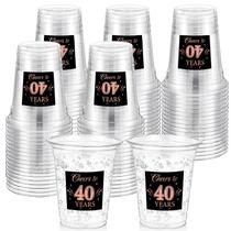 Copo de plástico Amyhill 40th Birthday 355ml, pacote com 60 Cheers to 40