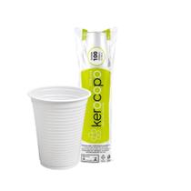 Copo De Plástico Branco 300ml Com 100 Unidades Kerocopo