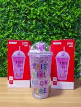 Copo de plastico com bolha de led 450ml tomate ak-4512