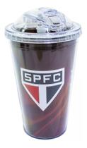 Copo De Plástico Com Canudo 450ml - Spfc São Paulo