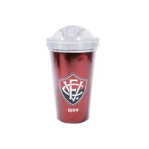 Copo De Plástico Com Canudo 450ml Vitória Copo De Plástico Com Canudo 450ml Vitória