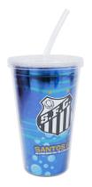 Copo De Plástico Com Canudo 500ml - Santos Time Sfc