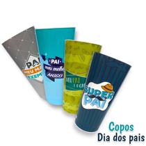 Copo De Plástico Long Drink Personalizado Frases Dia Dos Pais 350ml