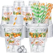 Copo de plástico Pickmesh Cutie Baby Shower 350 ml com tampa e canudo x50