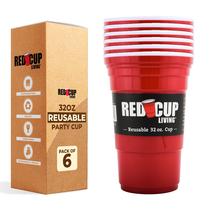 Copo de plástico reutilizável Red Cup Living 950mL (32oz) Red Copo de plástico reutilizável Red Cup Living 950mL (32oz) Red