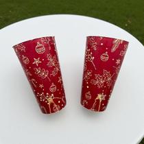 Copo de Plastico Vermelho Estampa Natalina 320 ml