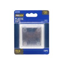 Copo de rodízio de plástico PROJEX Clear Square, pacote com 4, 5 cm