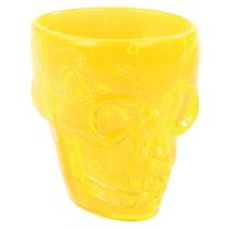 Copo de Shot 5x20x5 na Cor Laranja Formato de Caveira de Plástico Para Festas Temáticas de Halloween