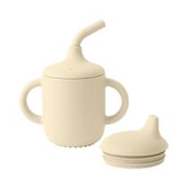 Copo De Silicone Para Bebês Com Duas Tampas, Livre De BPA, Recipiente Portátil Para Lanches, Copo De