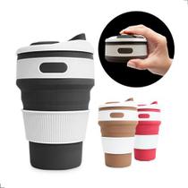 Copo De Silicone Retrátil Dobrável - Ecológico Reutilizável - Cinza escuro Copo De Silicone Retrátil Dobrável - Ecológico Reutilizável - Cinza escuro