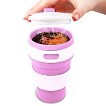 Copo De Silicone Retrátil Ecológico 350ml Rosa Dolce Home Copo De Silicone Retrátil Ecológico 350ml Rosa Dolce Home