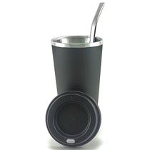 Copo de Tereré Verão Preto com Tampa e Bomba