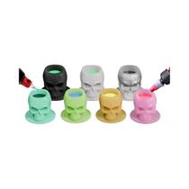 Copo De Tinta De Tatuagem De Caveira De Silicone Multicolorido 100 Peças Suporte De Pigmento