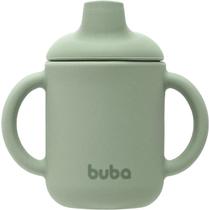 Copo de Transição 120ml em 100% Silicone Com Alças e Tampa Antivazamento Infantil Bebê 6+ BUBA