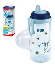 Copo De Transição Antivazamento Nuk Kiddy Cup FirsChoice Azul Menino to 300ml 12+ Meses Brilha no Es
