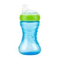 Copo de Transição Infantil Bebe +6 Meses Bico de Silicone 300ml Com Tampa Menino Azul e Verde