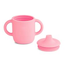 Copo De Transição Infantil Em Silicone Com Alça E Bico Antivazamento Treinamento 150ml P/ Criança Introdução Alimentar Refeição Bebê Alimentação