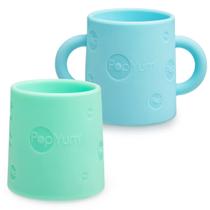 Copo de Treinamento 2 Unidades PopYum Silicone 150ml Azul Verde