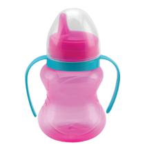 Copo de Treinamento 240ml Bico Rigido Válvula Redutora - LISO Azul e Rosa