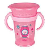 Copo de Treinamento 360 Buba Antivazamento com Alças Rosa 210ml