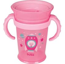 Copo De Treinamento Buba Rosa 360 Infantil Com Alça