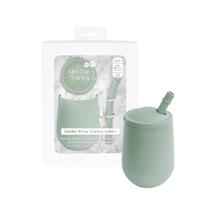 Copo de treinamento ezpz Mini Cup + Straw 100% silicone 9m+ Sage