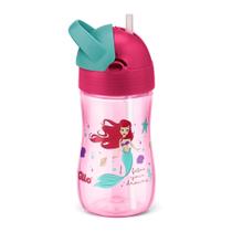 Copo de Treinamento Infantil Canudo Disney 300ml Rosa Lillo