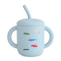 Copo de Treinamento mushie 100% Silicone com Canudo 175 mL 6 Meses+
