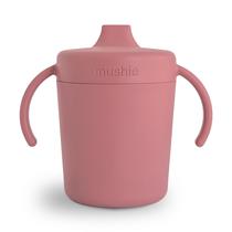 Copo de Treinamento Mushie Antivazamento Rosa Empoeirado
