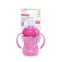 Copo de Treinamento Nuby 240ml Rosa com Bico de Silicone Copo de Treinamento Nuby 240ml Rosa com Bico de Silicone