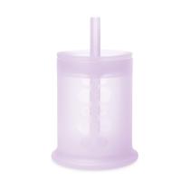 Copo de treinamento Olababy Silicone com tampa de palha 150mL lilás 6+ Mo