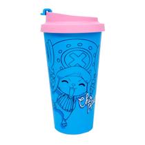 Copo de Viagem Bucks 500ML One Piece Chopper Azul e Rosa