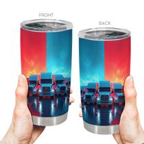 Copo de viagem, caneca de café Oasisdream, 600 ml com impressão de caminhão