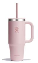 Copo de viagem Hydro Flask com alça, tampa e canudo 700 ml rosa