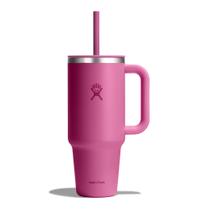 Copo de viagem Hydro Flask de 1,2 L com alça, tampa e palha rosa Copo de viagem Hydro Flask de 1,2 L com alça, tampa e palha rosa
