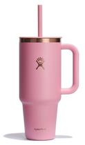 Copo de viagem Hydro Flask de 1,2 L com alça, tampa e palha rosa Copo de viagem Hydro Flask de 1,2 L com alça, tampa e palha rosa