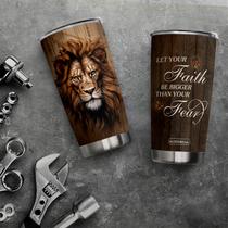 Copo de viagem Oasisdream, caneca de café de 600 ml com estampa de leão