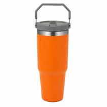 Copo de Viagem Portátil 900ml MS983 de Parede Dupla Isolado a Vácuo com Alça e Canudo